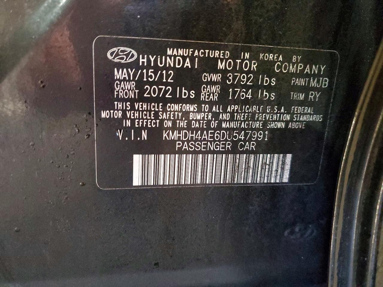 2013 HYUNDAI ELANTRA GLS photo 12