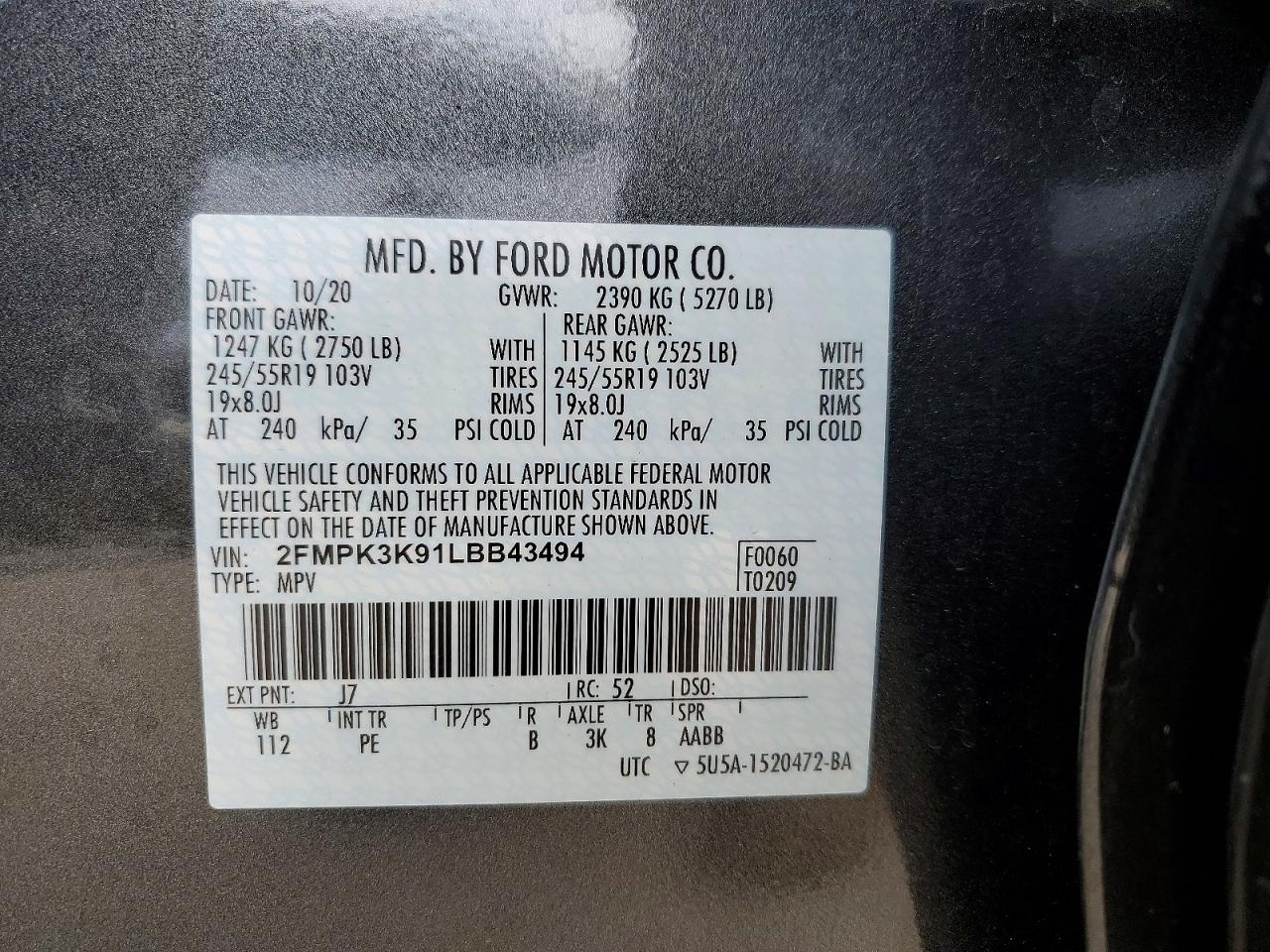 2020 FORD EDGE TITANIUM photo 12