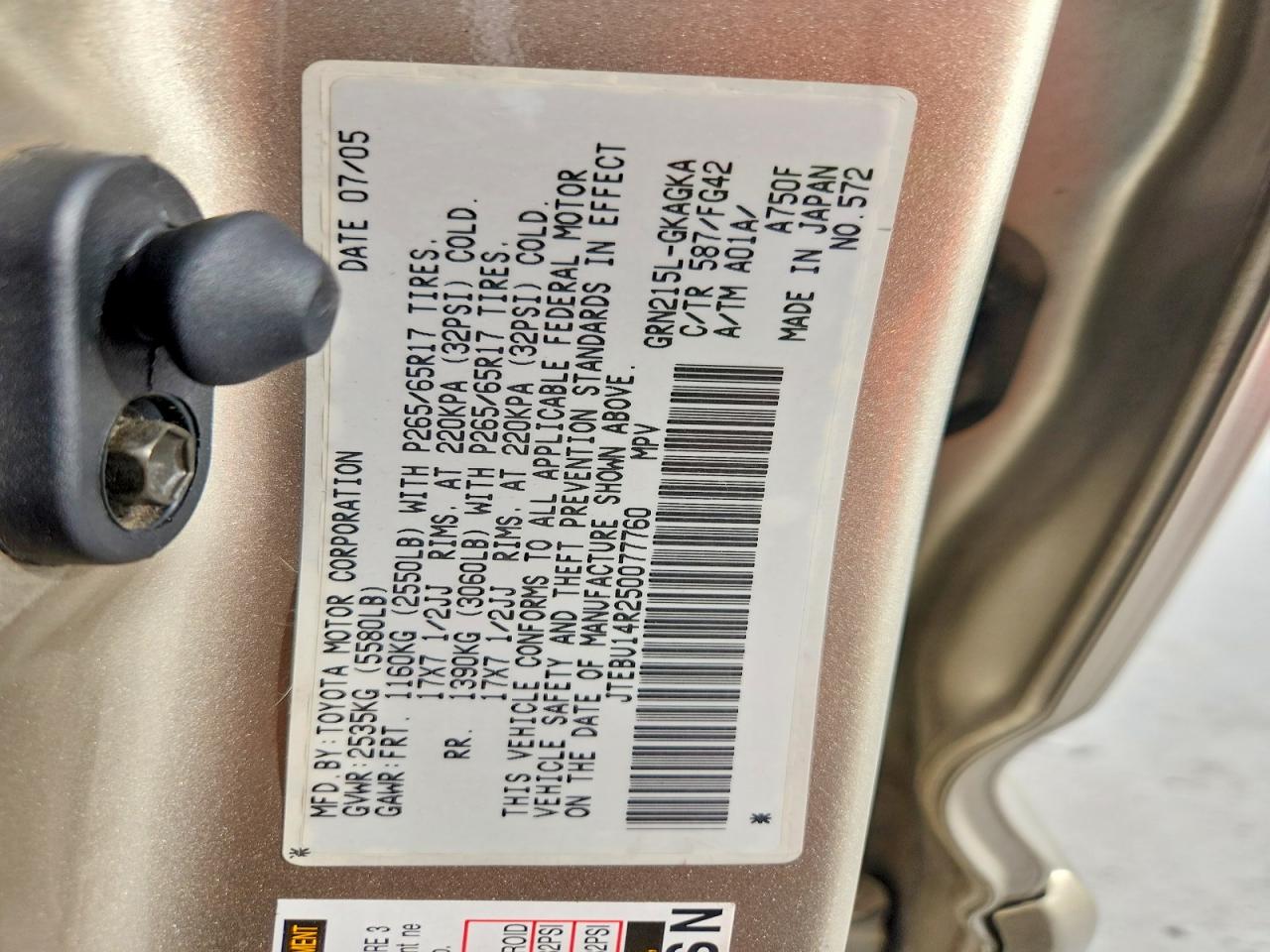 2005 TOYOTA 4RUNNER SR5 photo 13