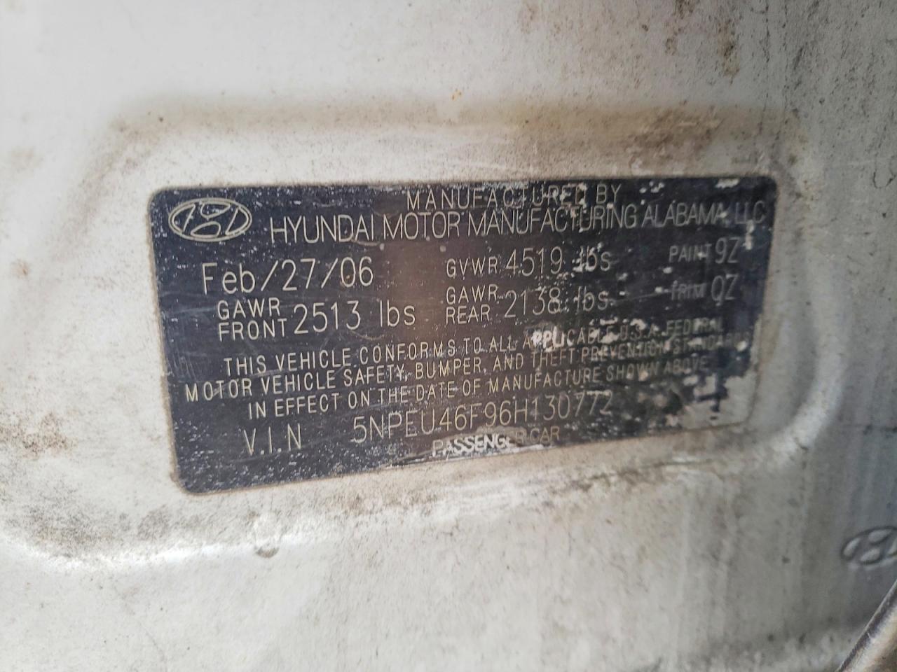 2006 HYUNDAI SONATA GLS photo 12