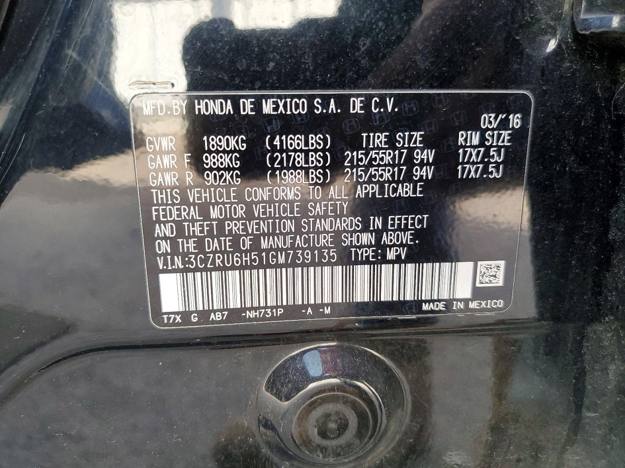 2016 HONDA HR-V EX photo 23