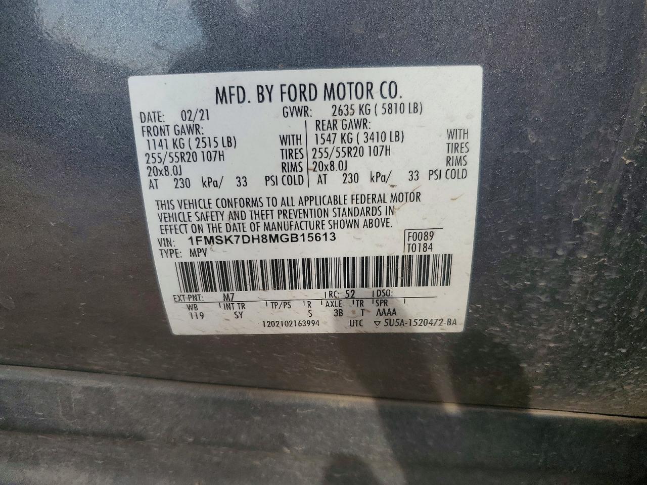 2021 FORD EXPLORER XLT photo 14
