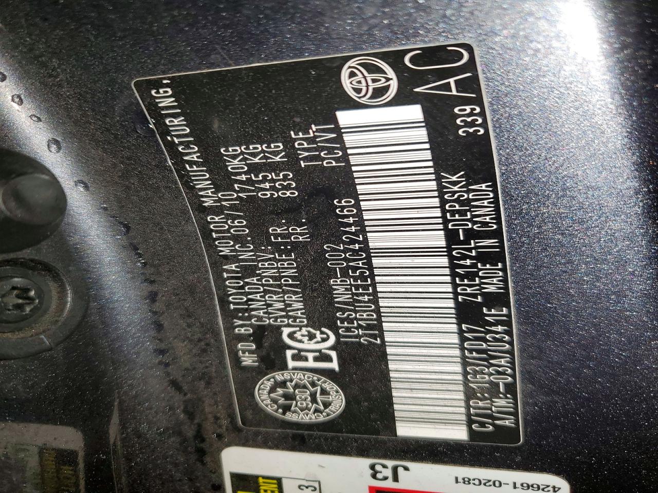 2010 TOYOTA COROLLA BASE photo 12