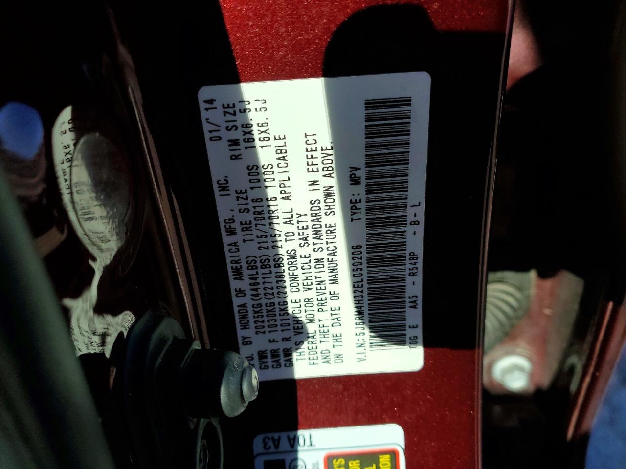 2014 HONDA CR-V LX photo 25