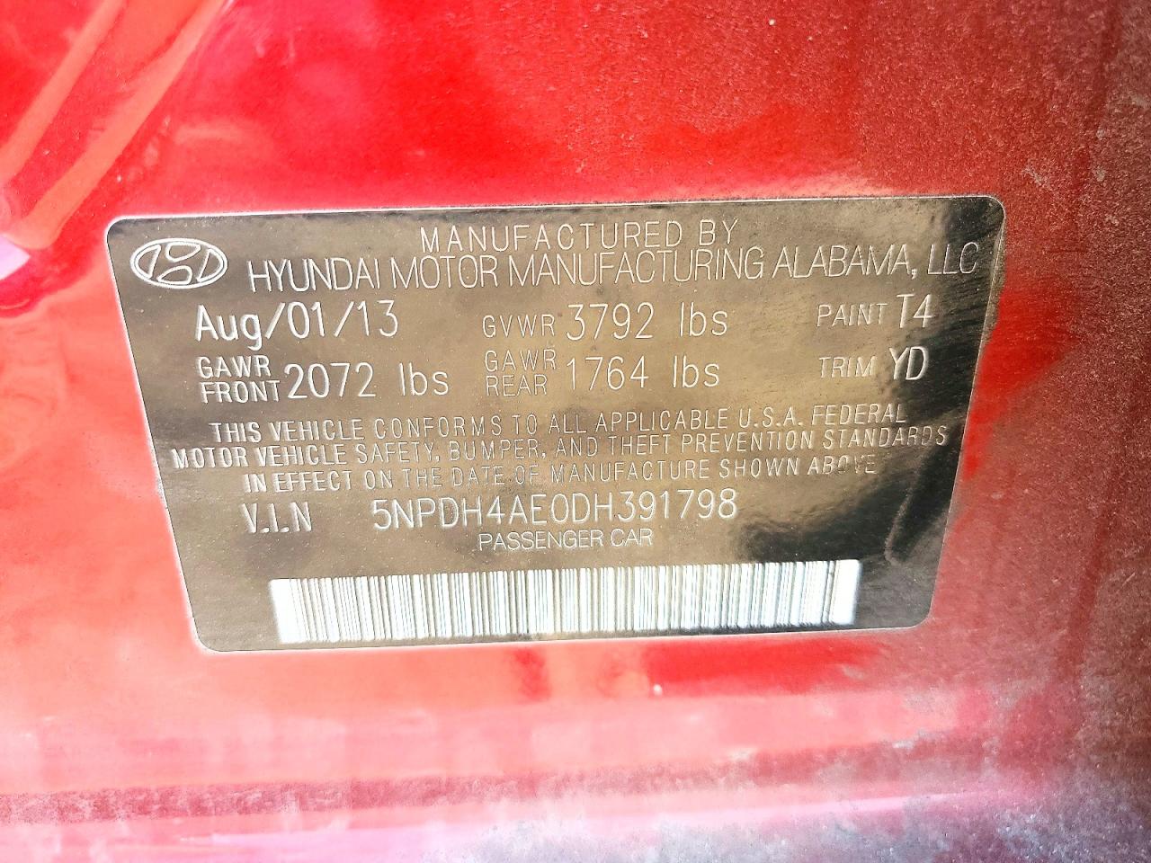 2013 HYUNDAI ELANTRA GLS photo 12