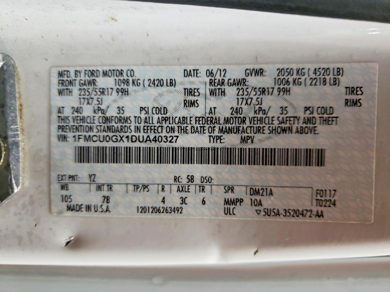 2013 FORD ESCAPE SE photo 37