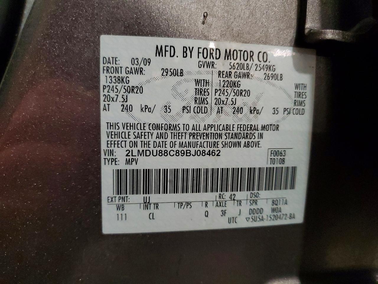 2009 LINCOLN MKX photo 13