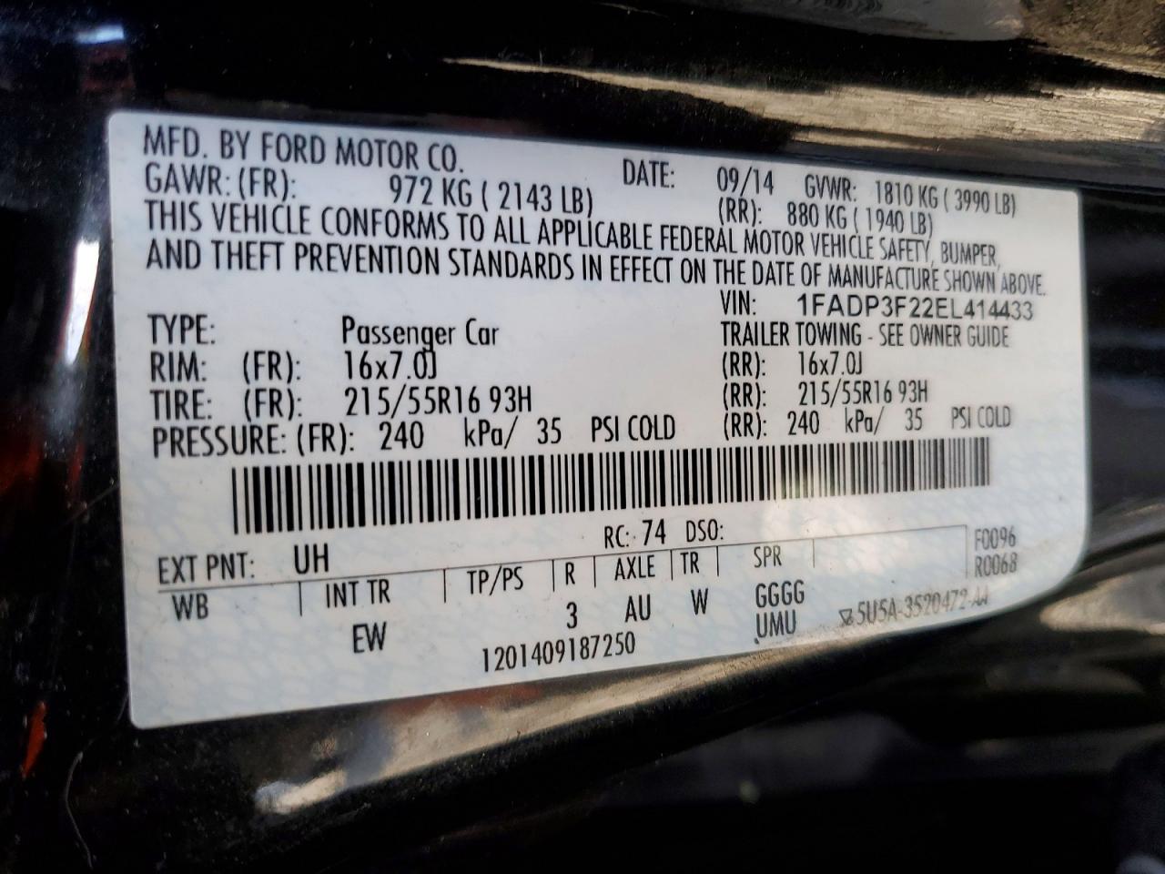2014 FORD FOCUS SE photo 12