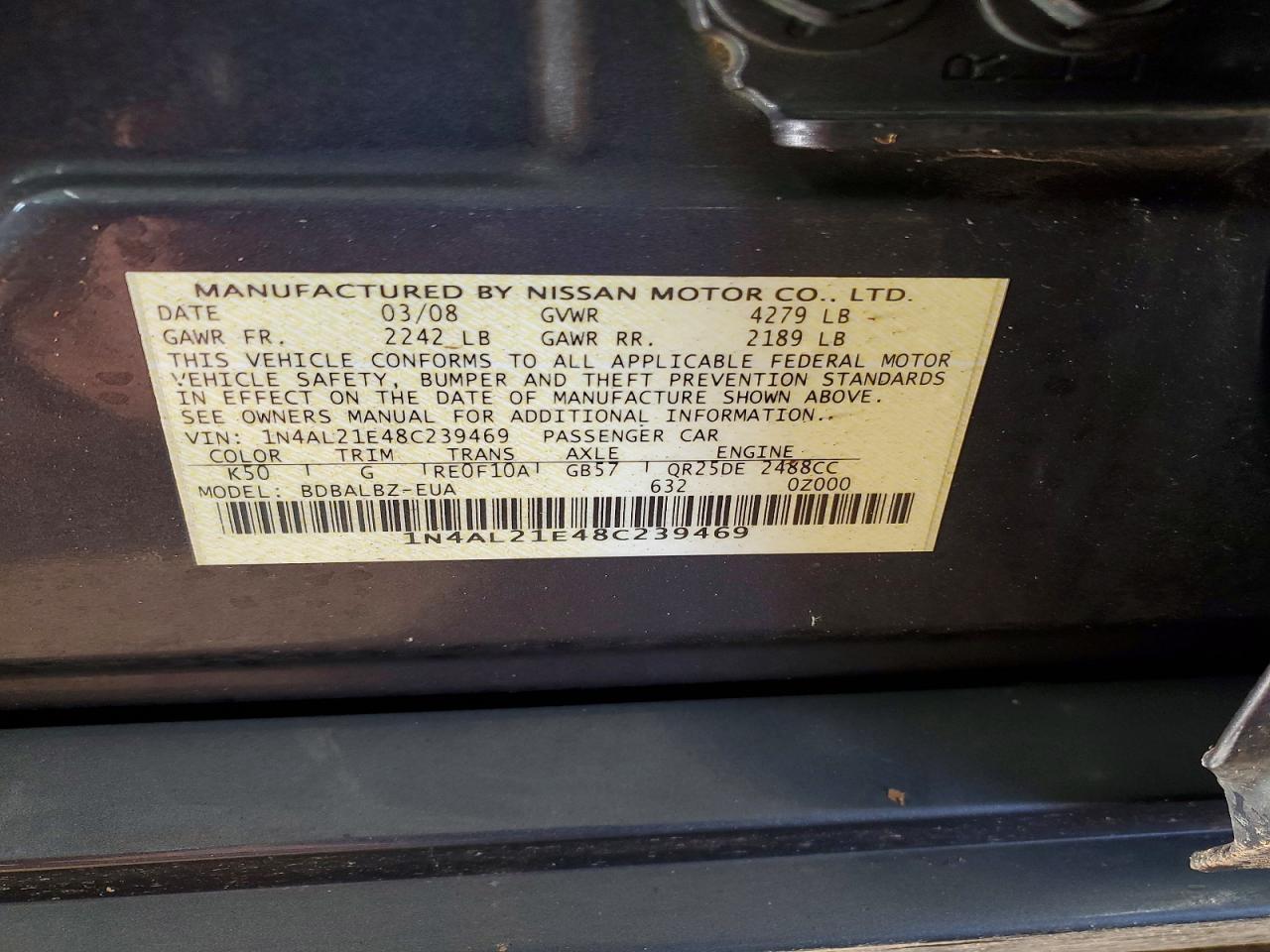 2008 NISSAN ALTIMA 2.5 photo 13