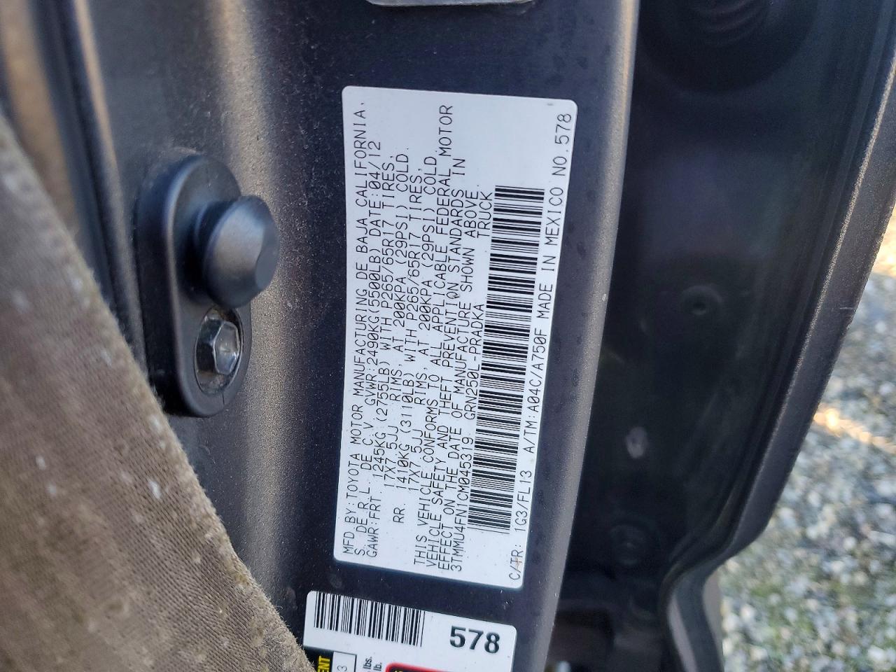 2012 TOYOTA TACOMA photo 12