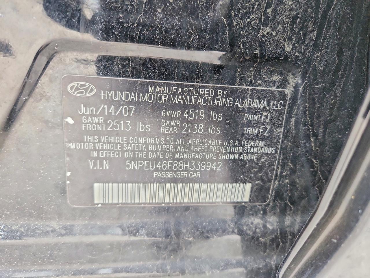 2008 HYUNDAI SONATA SE photo 12