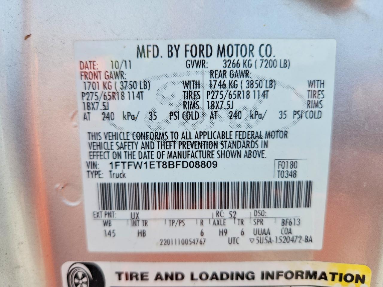 2011 FORD F150 SUPERCREW photo 12