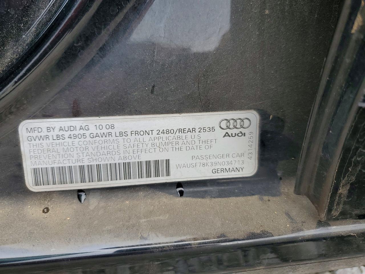 2009 AUDI A4 PREMIUM PLUS photo 12