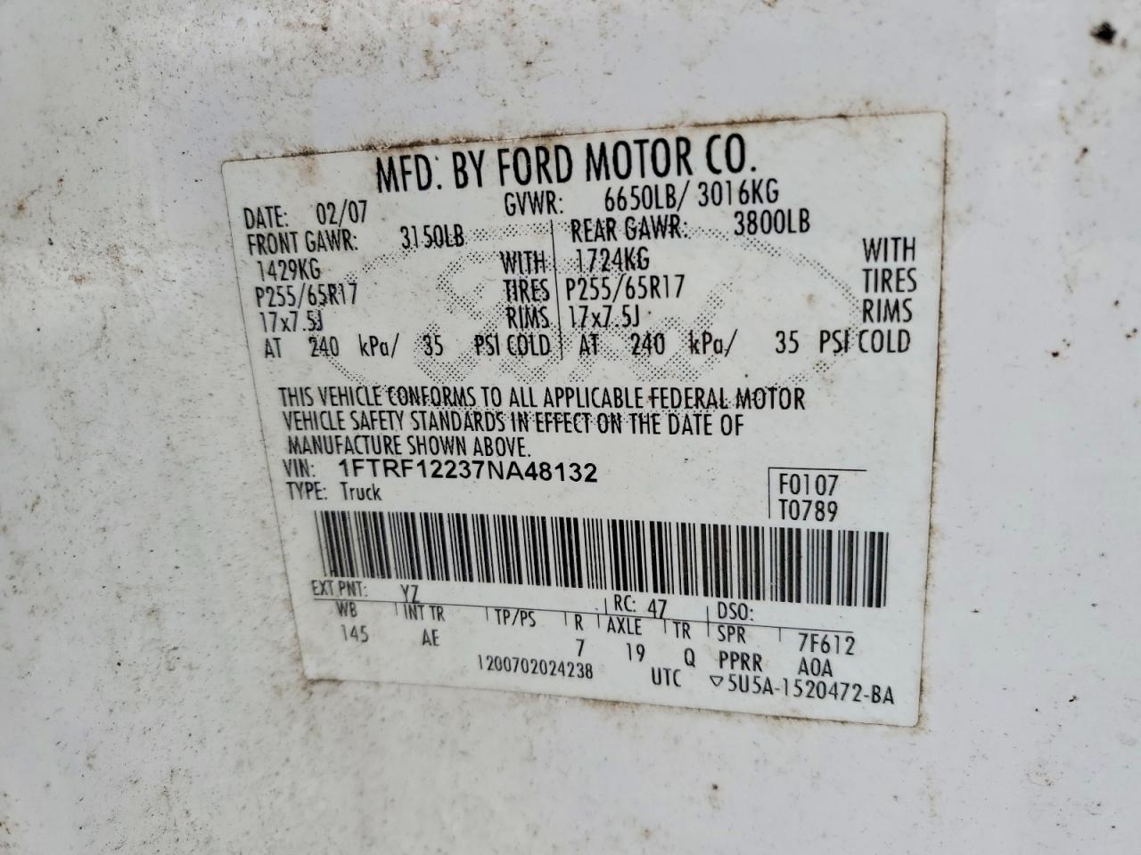 2007 FORD F150 SUPER DUTY UTILITY / SERVICE TRUCK photo 12