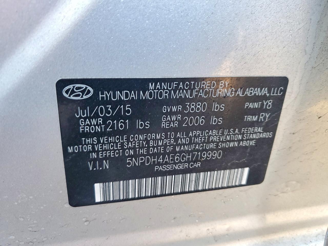 2016 HYUNDAI ELANTRA SE photo 12