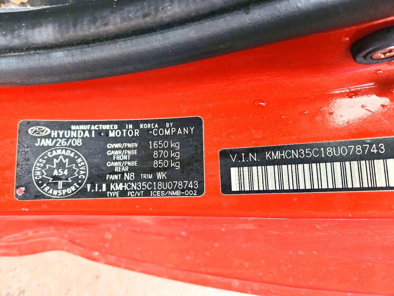 2008 HYUNDAI ACCENT BASE photo 12