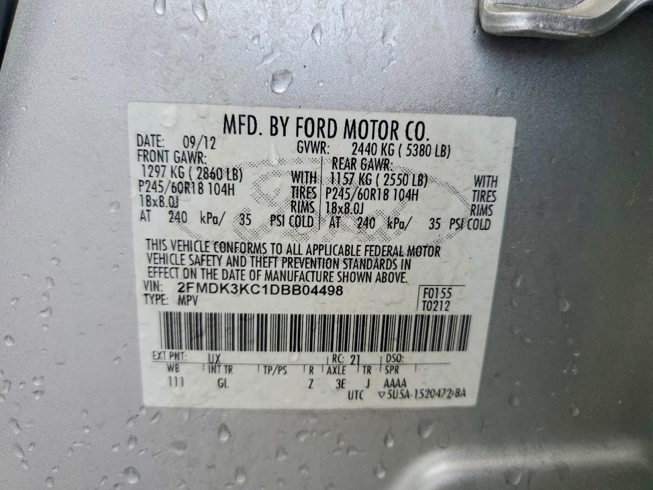 2013 FORD EDGE LIMITED photo 14