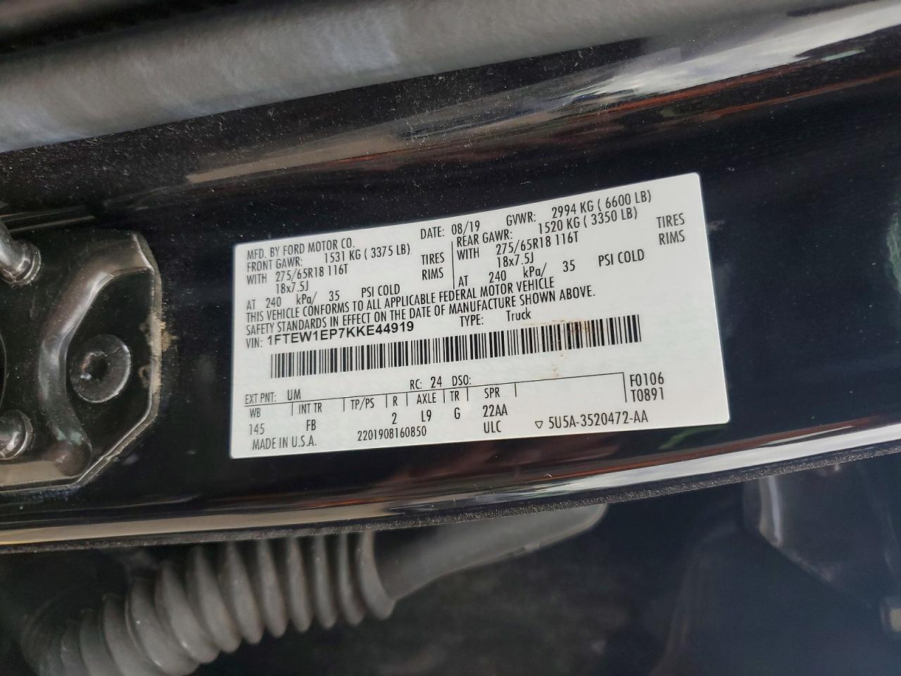 2019 FORD F150 SUPERCREW photo 12