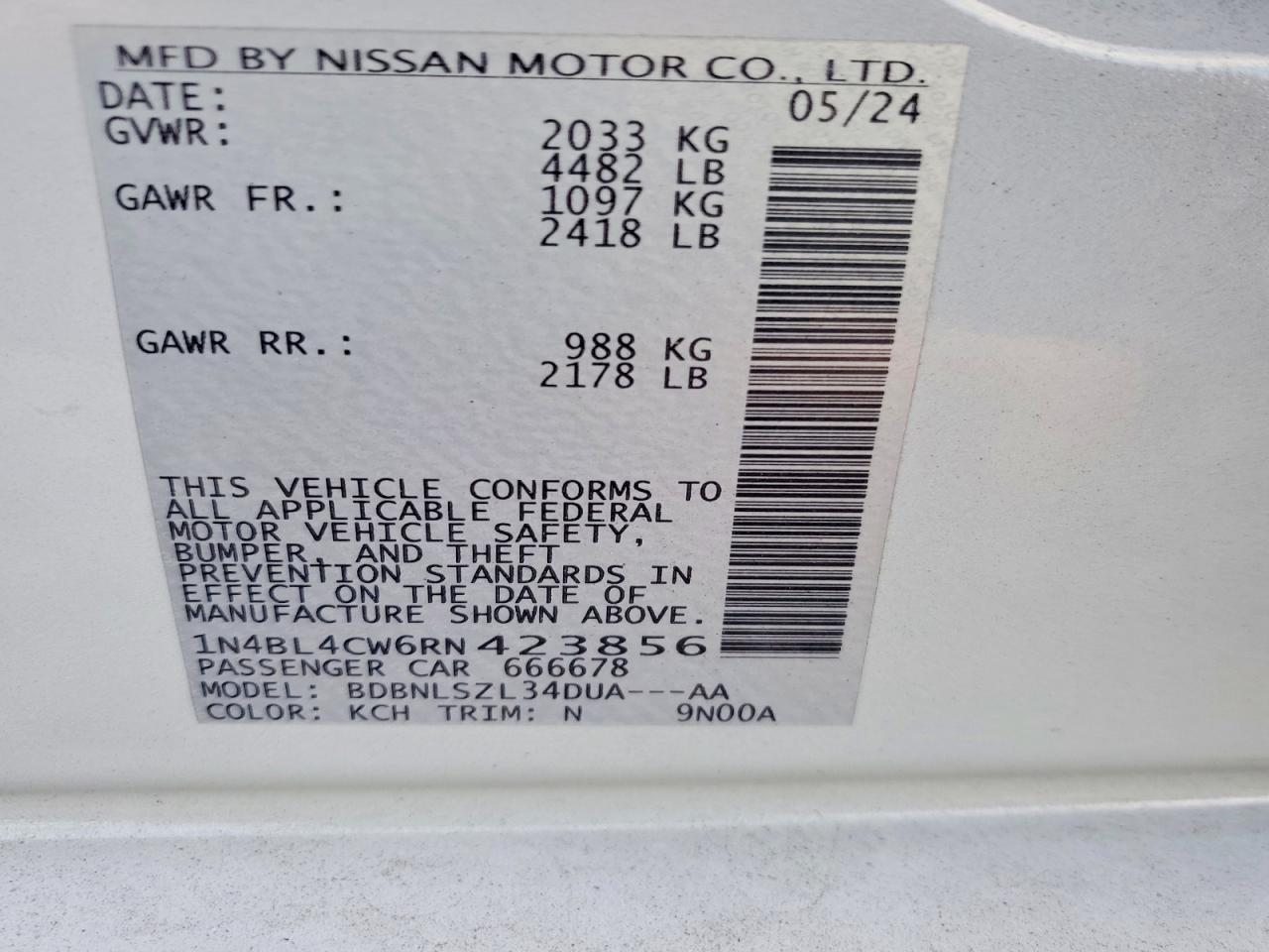 2024 NISSAN ALTIMA SR photo 12