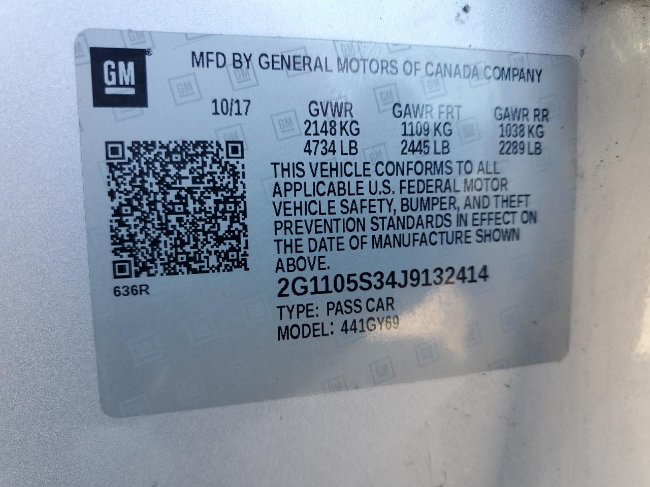 2018 CHEVROLET IMPALA LT photo 13