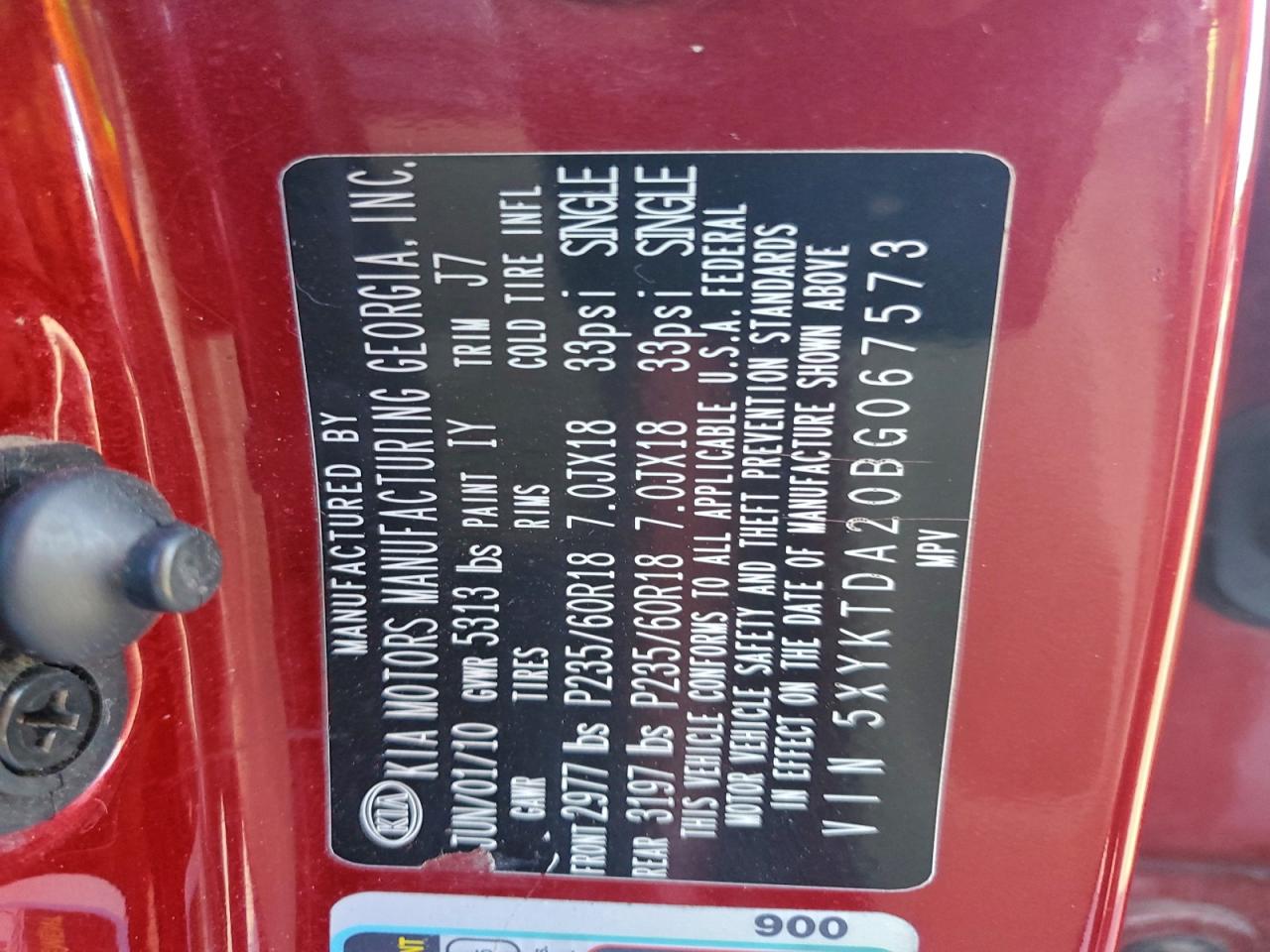 2011 KIA SORENTO BASE photo 12
