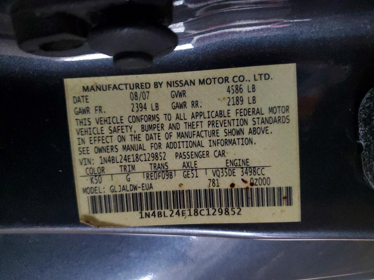 2008 NISSAN ALTIMA 3.5SE photo 12