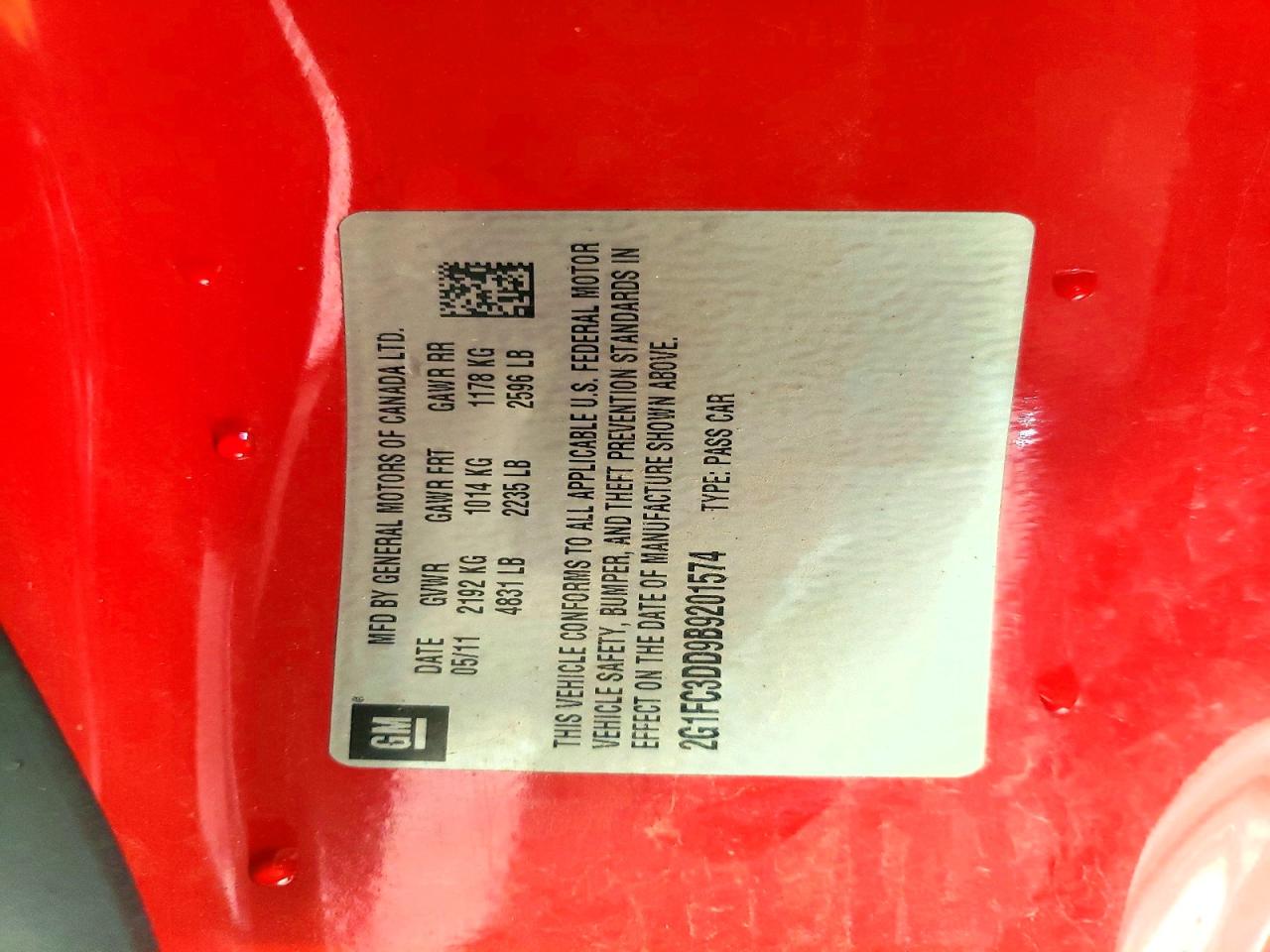 2011 CHEVROLET CAMARO LT photo 12