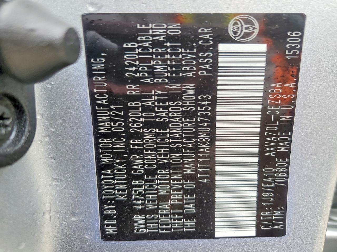 2021 TOYOTA CAMRY SE photo 12