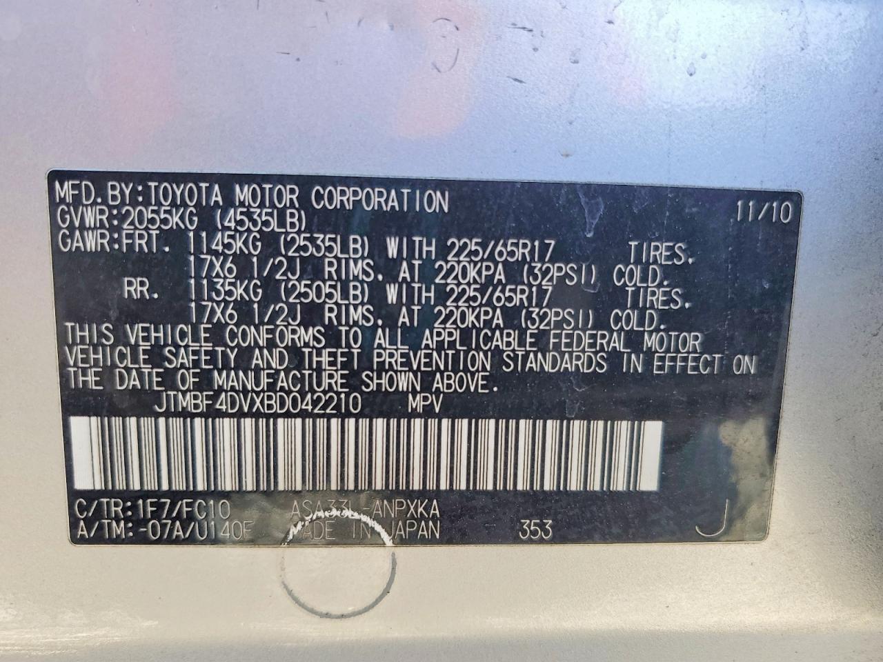 2011 TOYOTA RAV4 photo 14