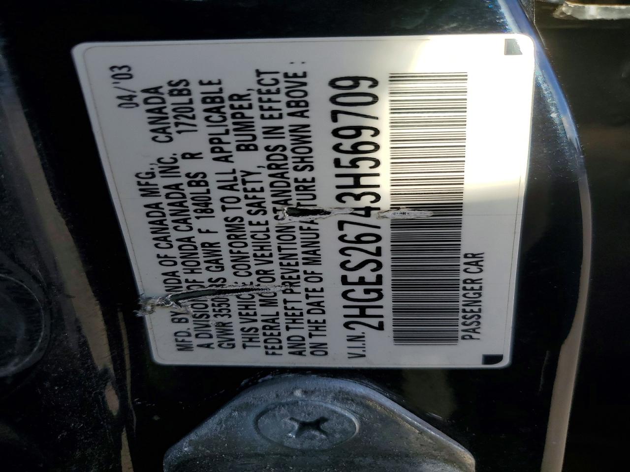 2003 HONDA CIVIC EX photo 12