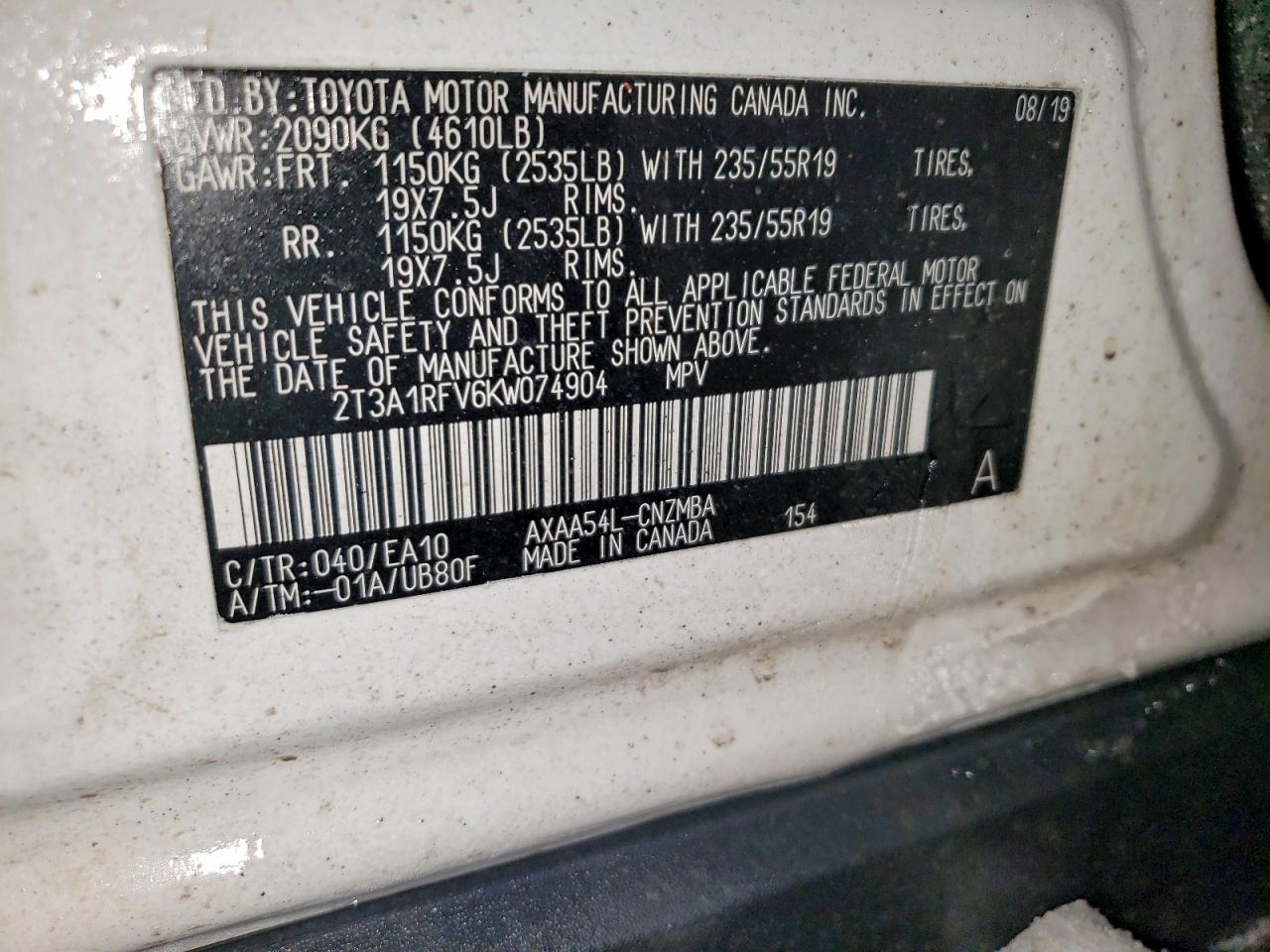 2019 TOYOTA RAV4 XLE PREMIUM photo 13