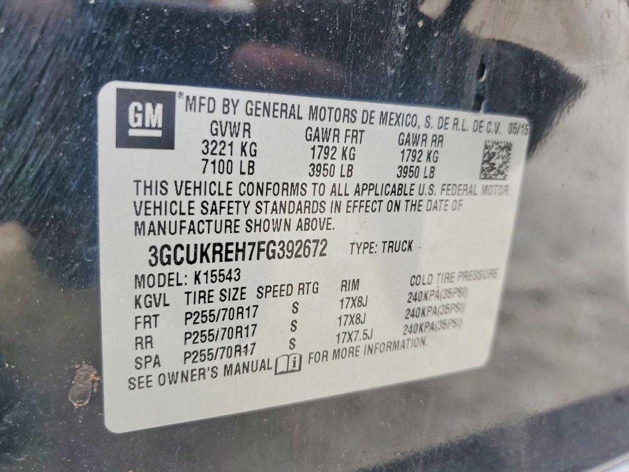 2015 CHEVROLET SILVERADO K1500 LT photo 12