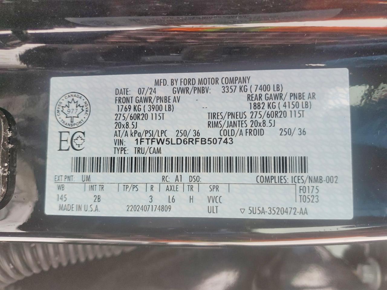 2024 FORD F150 LARIAT photo 12
