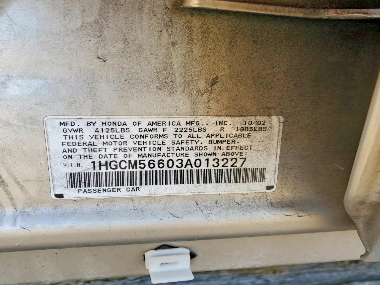 2003 HONDA ACCORD EX photo 13