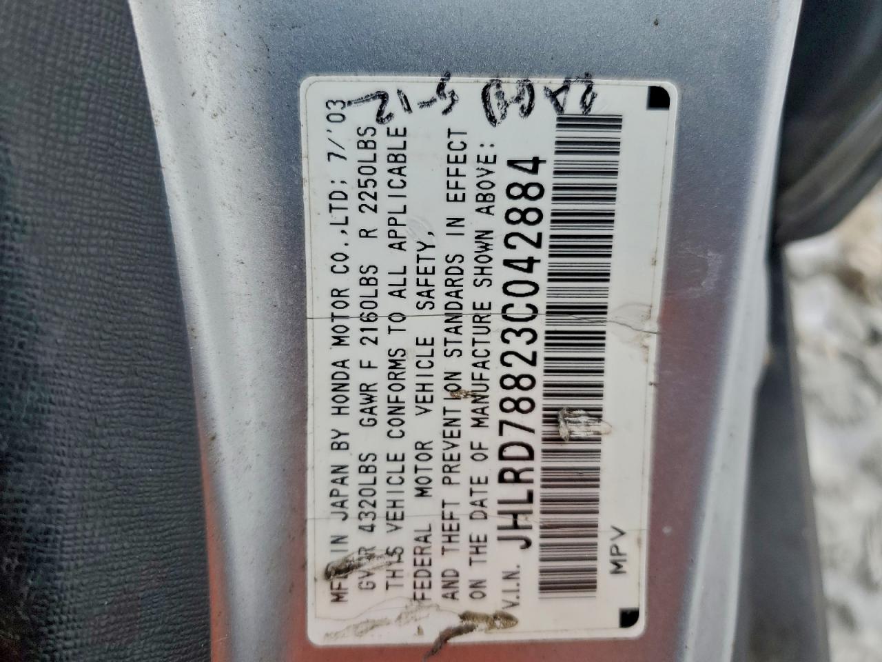 2003 HONDA CR-V EX photo 13