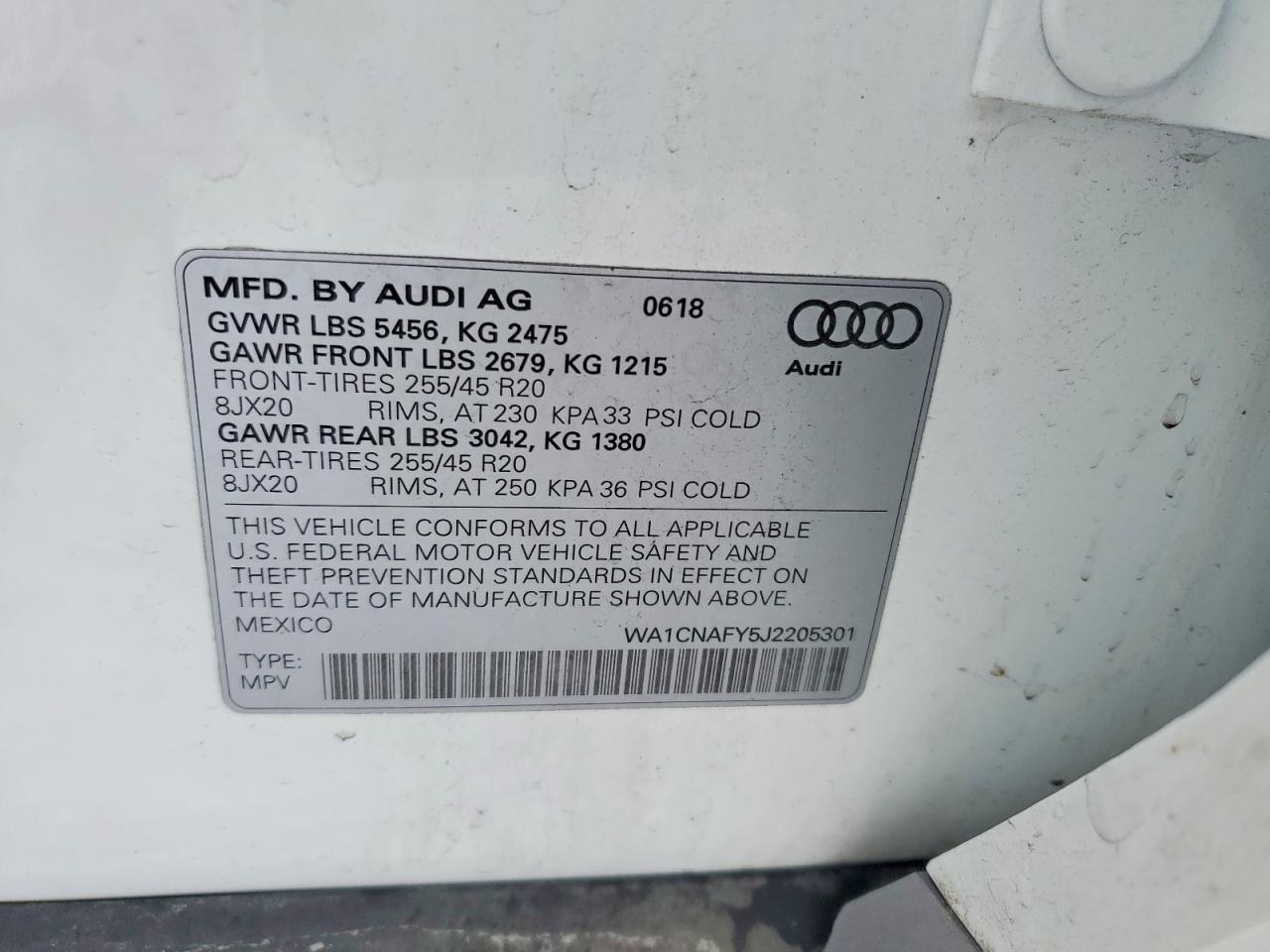 2018 AUDI Q5 PRESTIGE photo 12