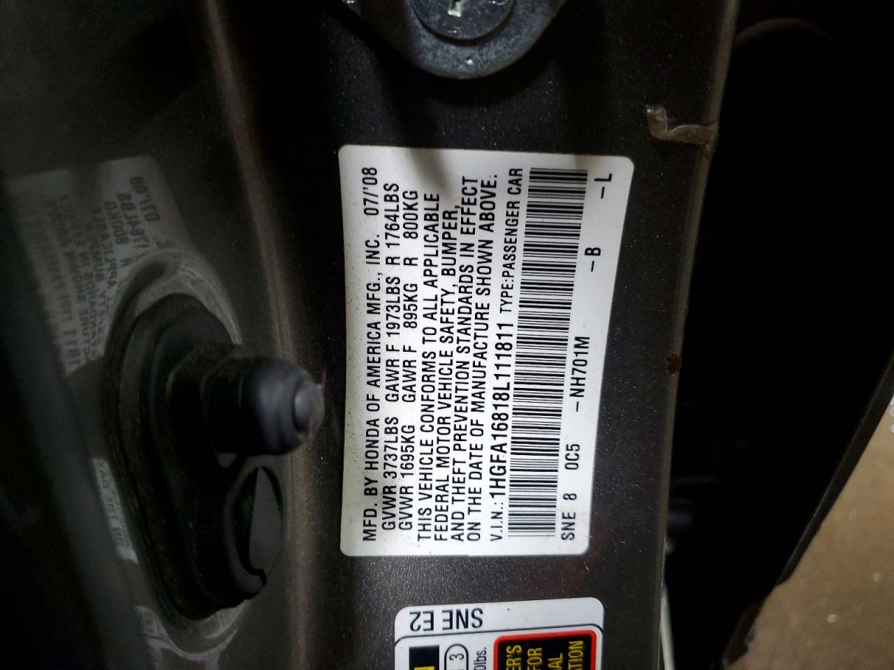 2008 HONDA CIVIC EX photo 12