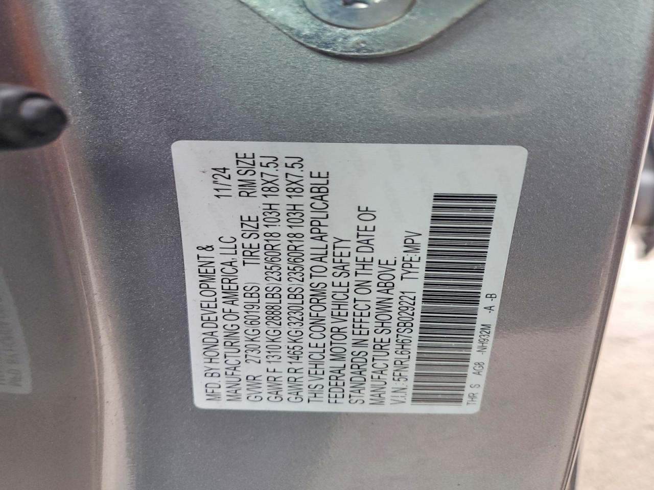 2025 HONDA ODYSSEY EXL photo 14