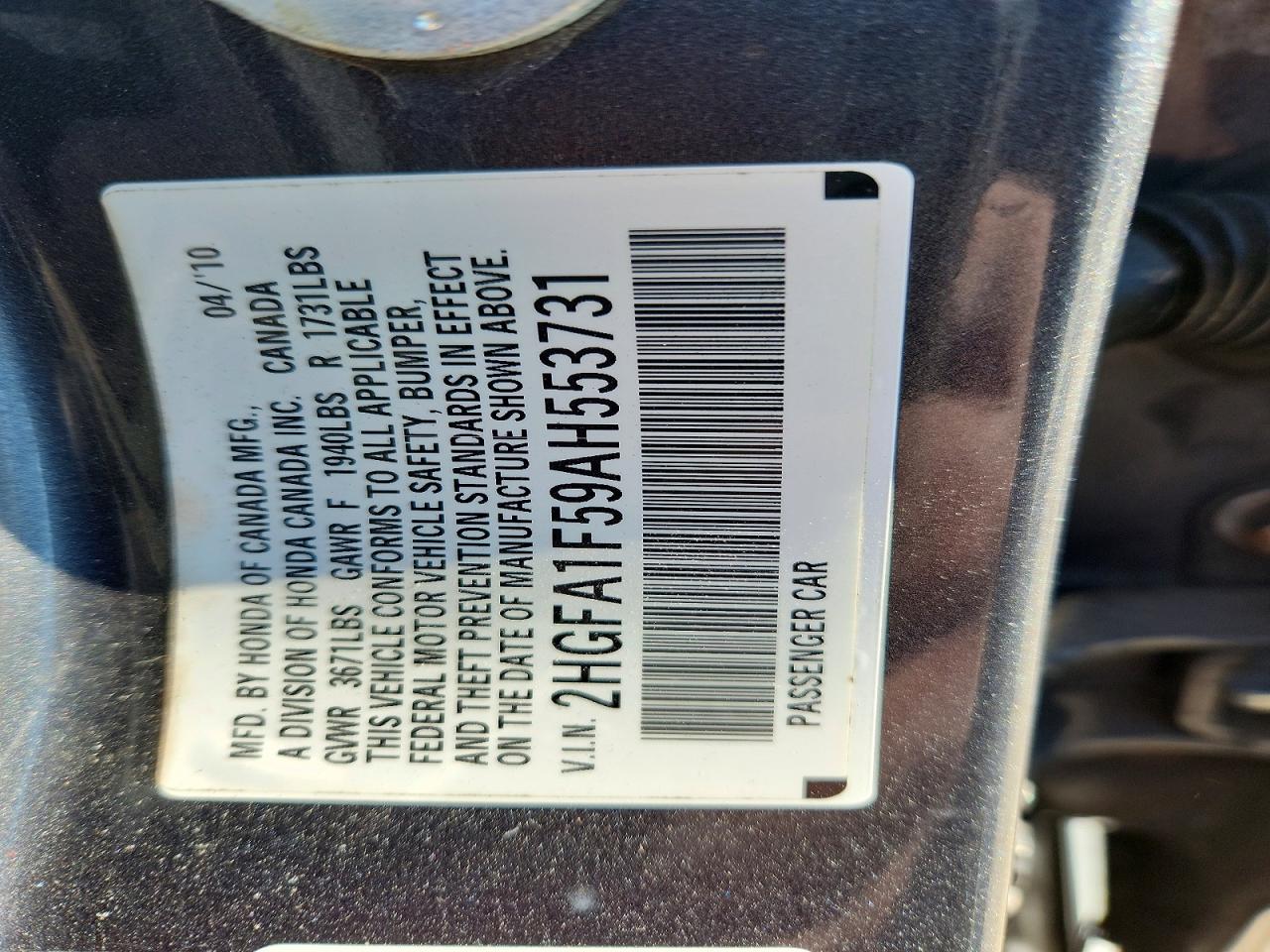 2010 HONDA CIVIC LX photo 13
