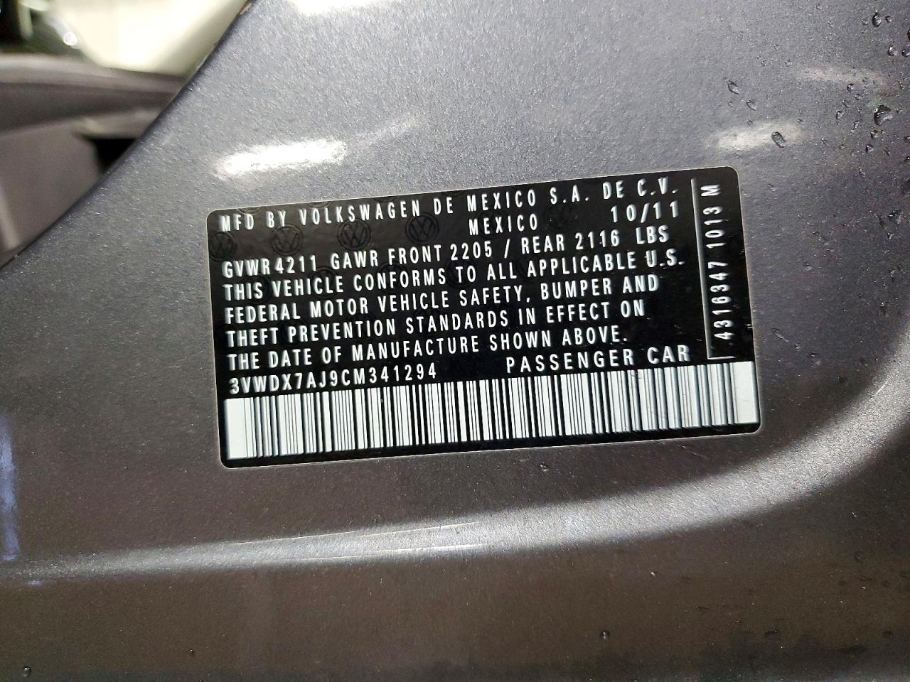 2012 VOLKSWAGEN JETTA SE photo 12
