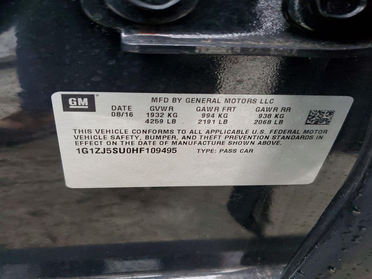 2017 CHEVROLET MALIBU HYBRID photo 12
