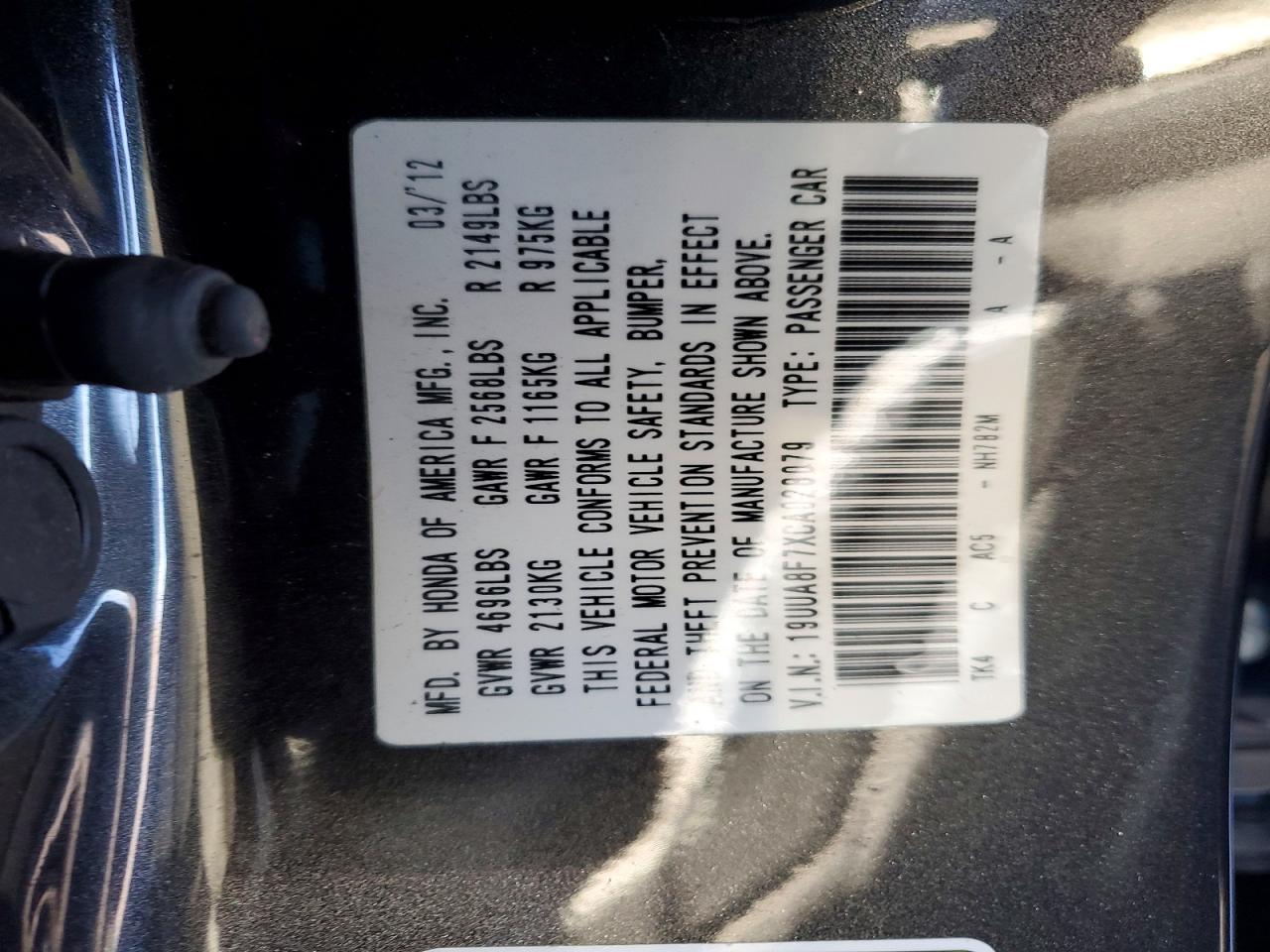 2012 ACURA TL photo 12