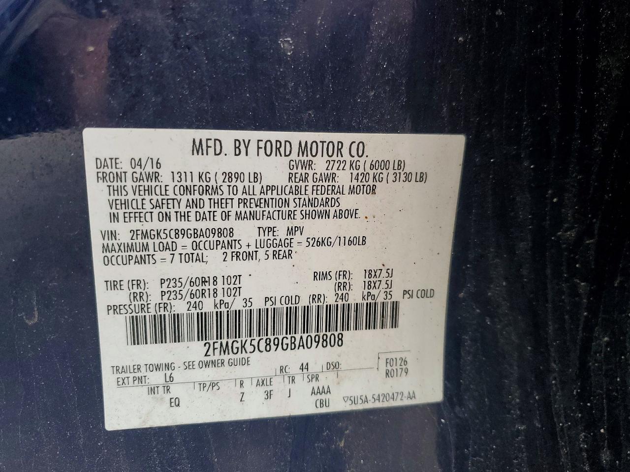 2016 FORD FLEX SEL photo 13
