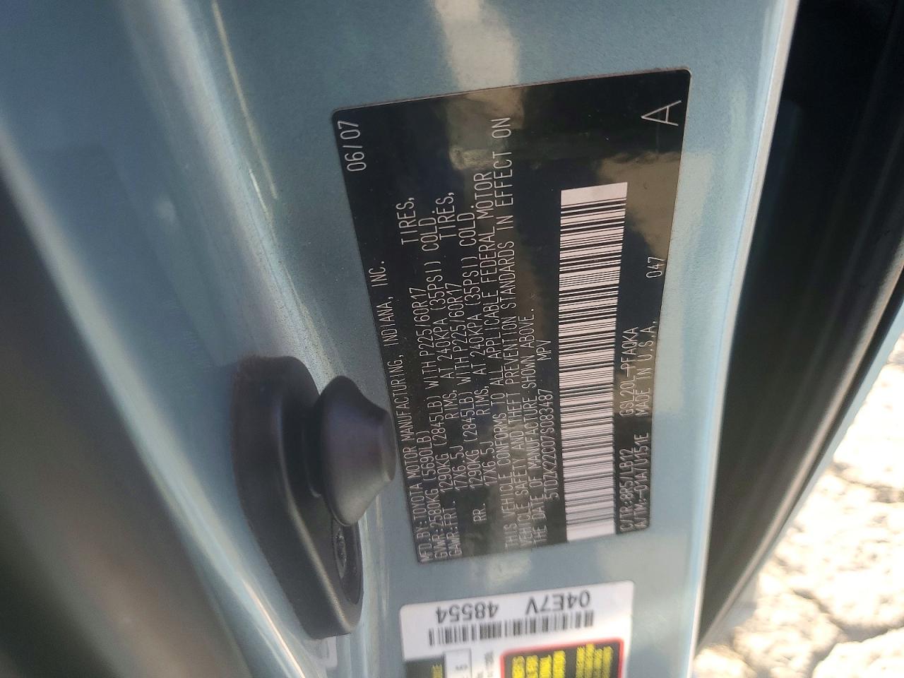 2007 TOYOTA SIENNA XLE photo 12
