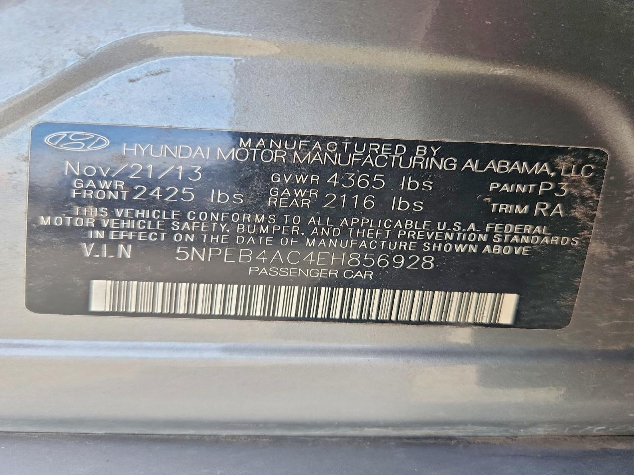 2014 HYUNDAI SONATA GLS photo 13