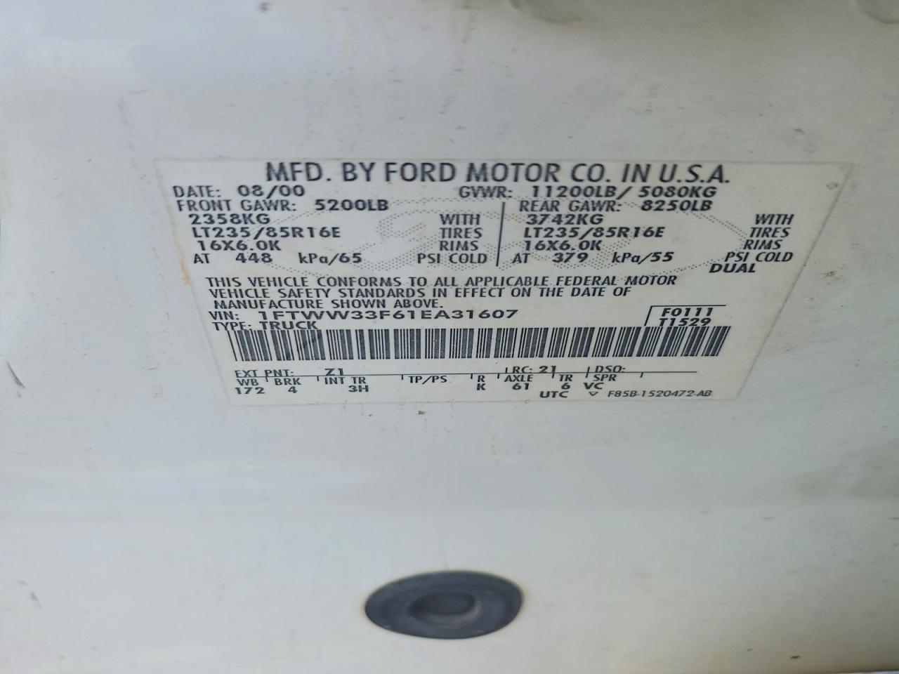 2001 FORD F350 SUPER DUTY photo 12
