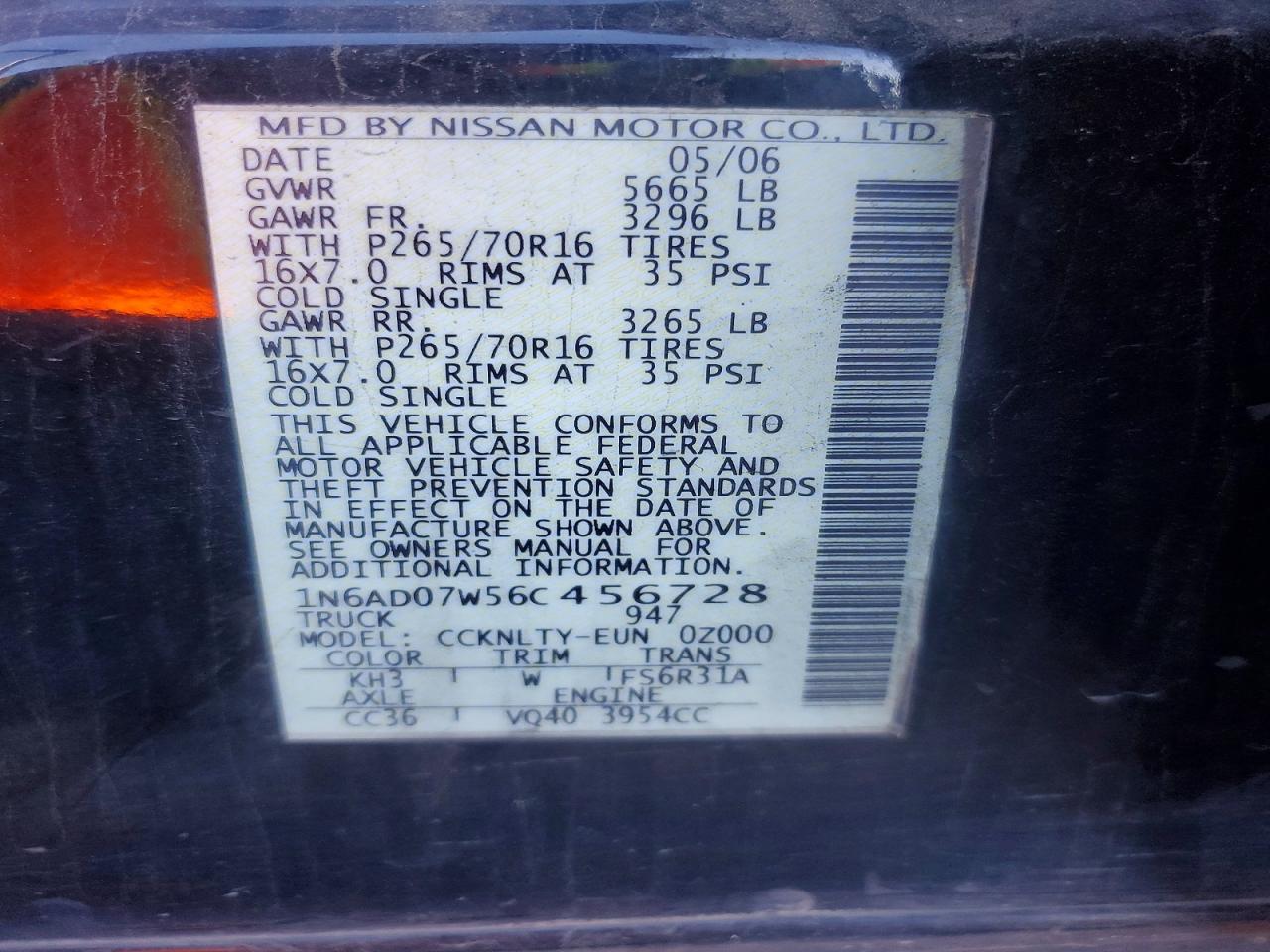 2006 NISSAN FRONTIER CREW CAB LE photo 12
