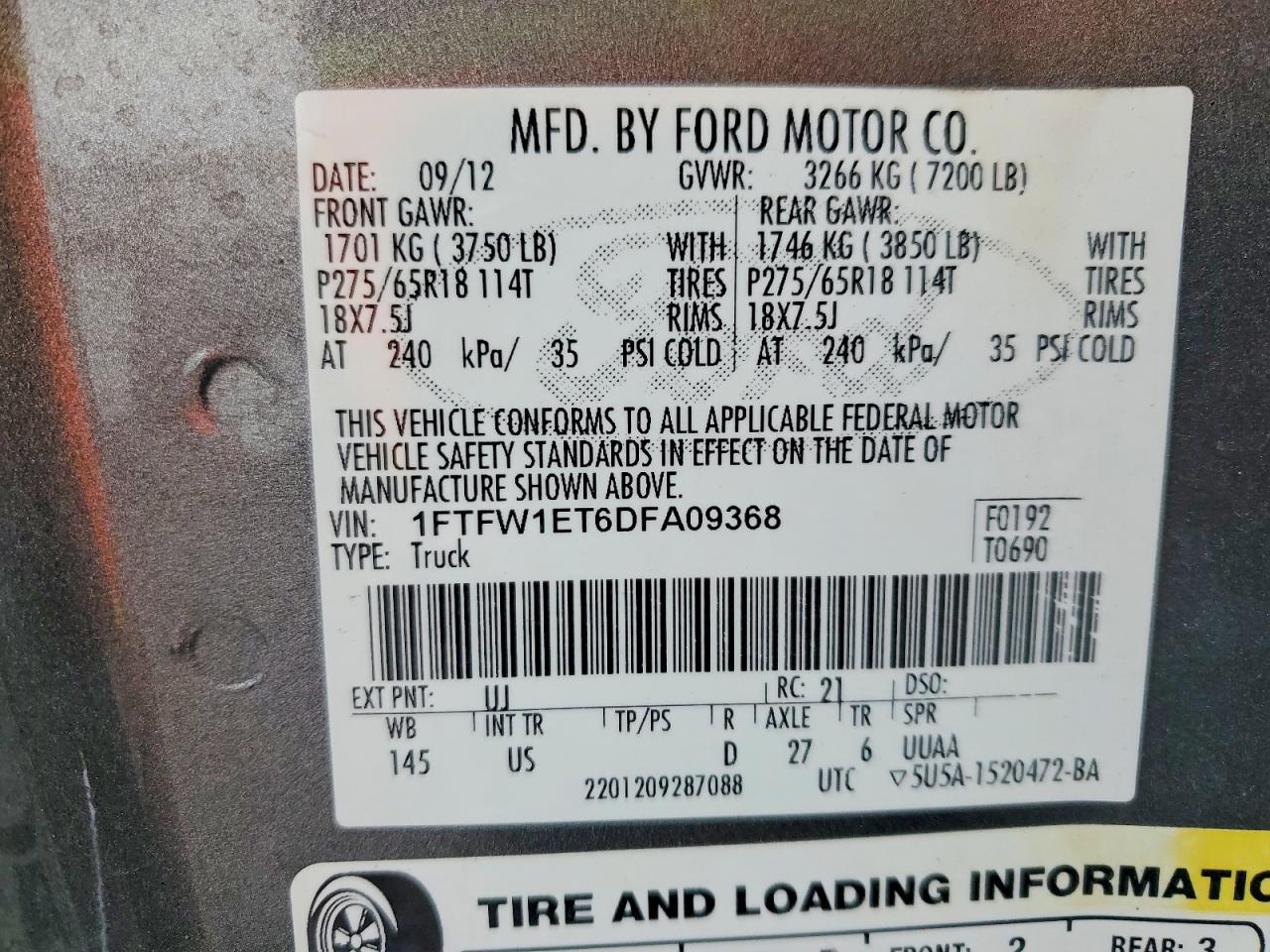 2013 FORD F150 SUPERCREW photo 12