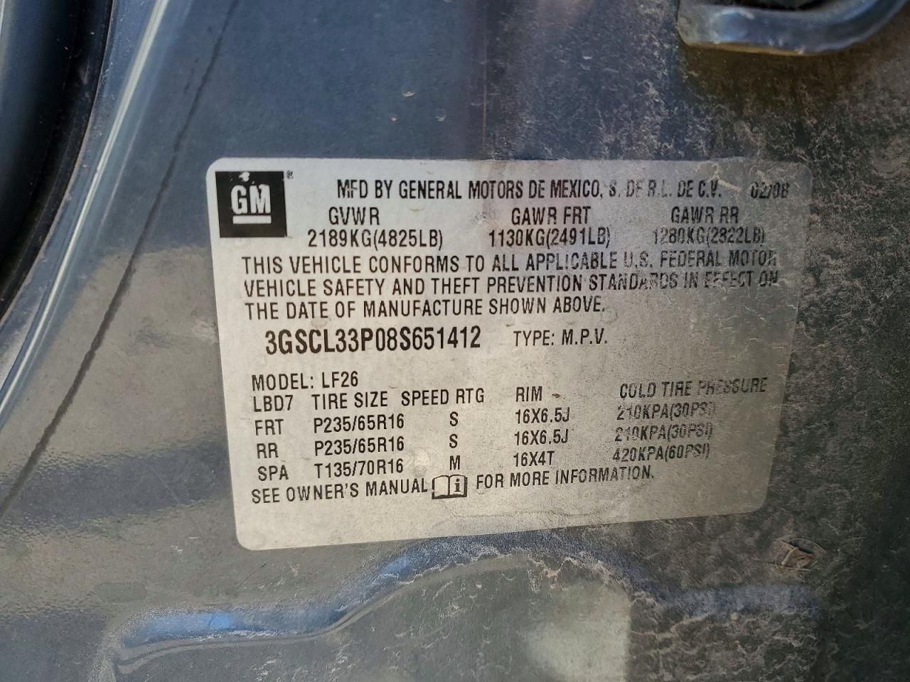 2008 SATURN VUE XE photo 13