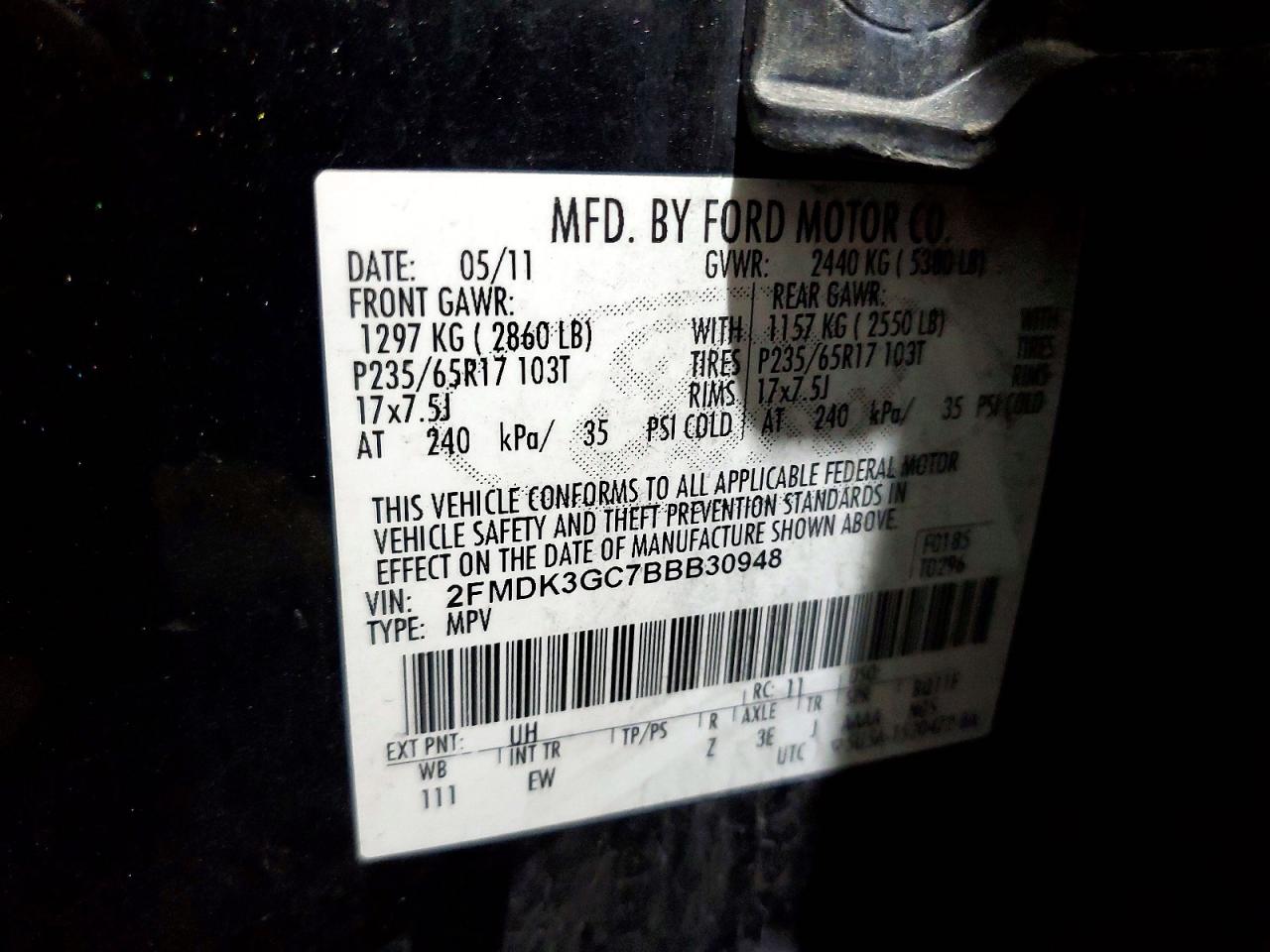 2011 FORD EDGE SE photo 37